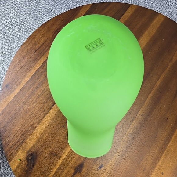 Pottery Barn Frosted Green glass fan vase 7.5” large Abstract Modern - Picture 11 of 12